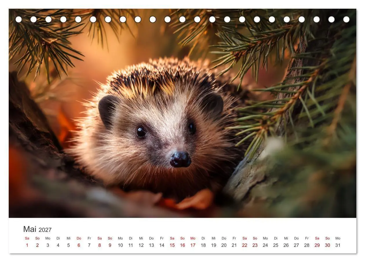 Bild: 9783516942125 | Rund, stachlig, munter - Ein Jahr mit Igeln (Tischkalender 2027 DIN...