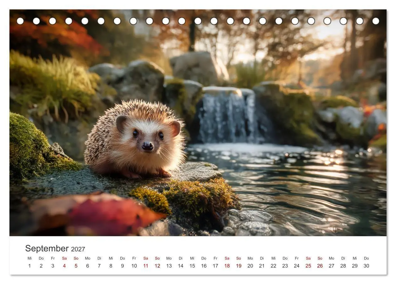 Bild: 9783516942125 | Rund, stachlig, munter - Ein Jahr mit Igeln (Tischkalender 2027 DIN...