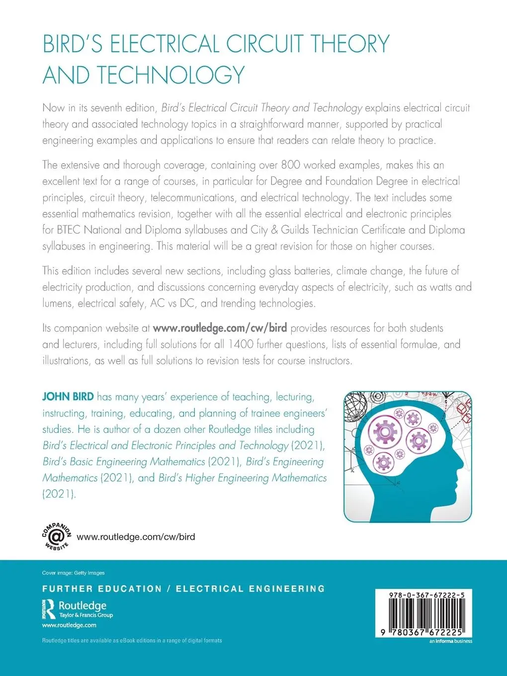 Rückseite: 9780367672225 | Bird's Electrical Circuit Theory and Technology | John Bird | Buch