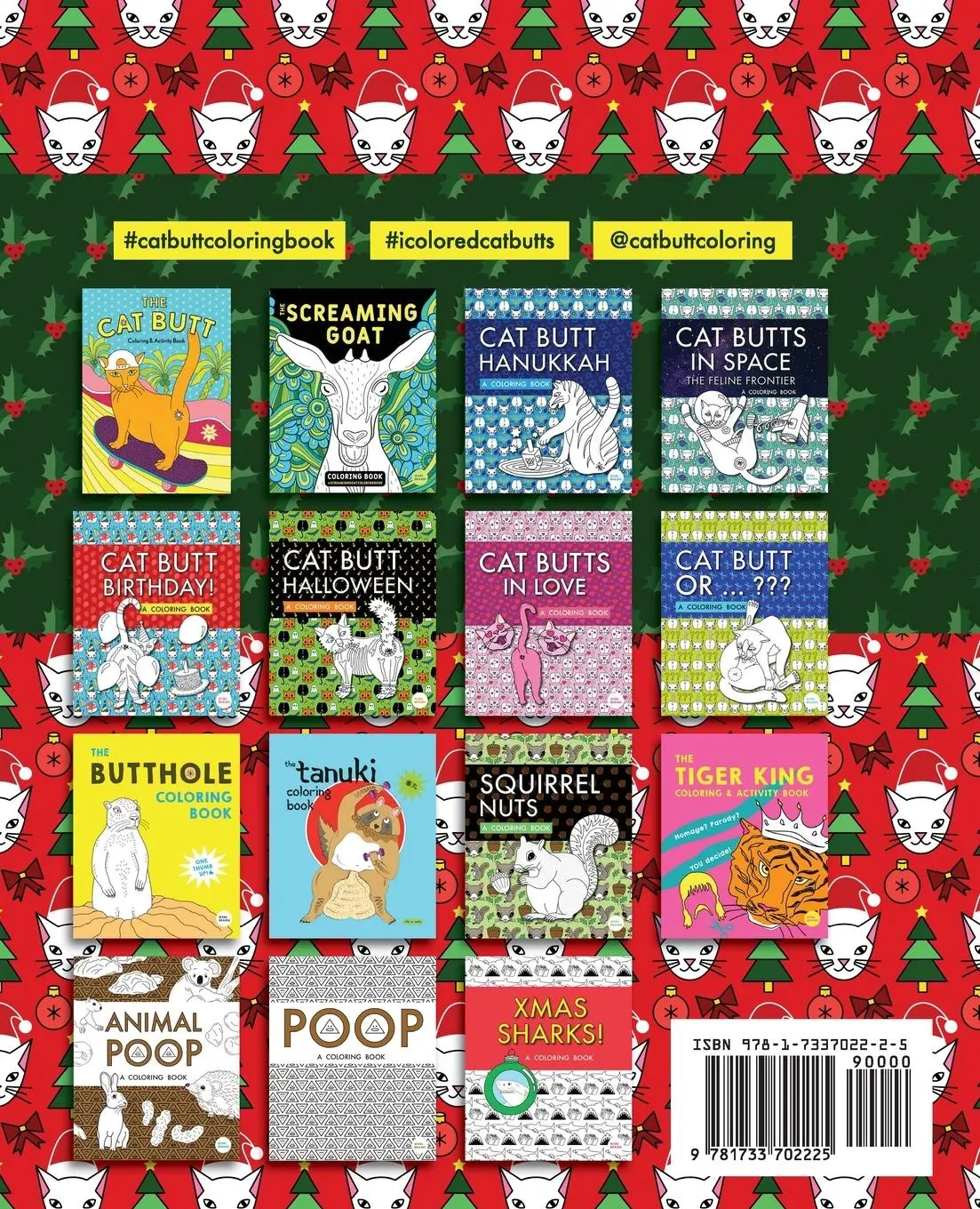 Rückseite: 9781733702225 | Cat Butt Christmas | A Xmas Coloring Book | Val Brains | Taschenbuch