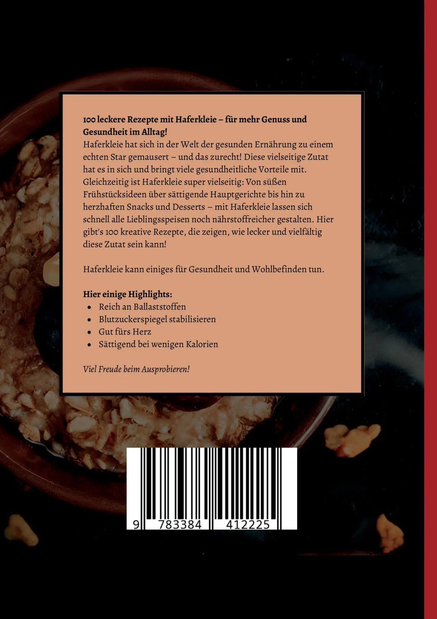 Rückseite: 9783384412225 | Haferkleie- 100 süße und deftige Rezepte | Björn Walther | Taschenbuch