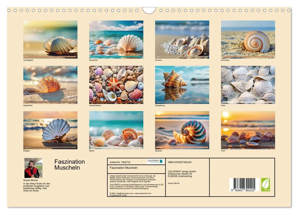 Bild: 9783457392225 | Faszination Muscheln (Wandkalender 2026 DIN A3 quer), CALVENDO...