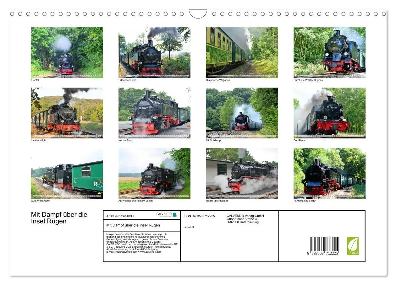Bild: 9783569712225 | Mit Dampf über die Insel Rügen (Wandkalender 2027 DIN A3 quer),...