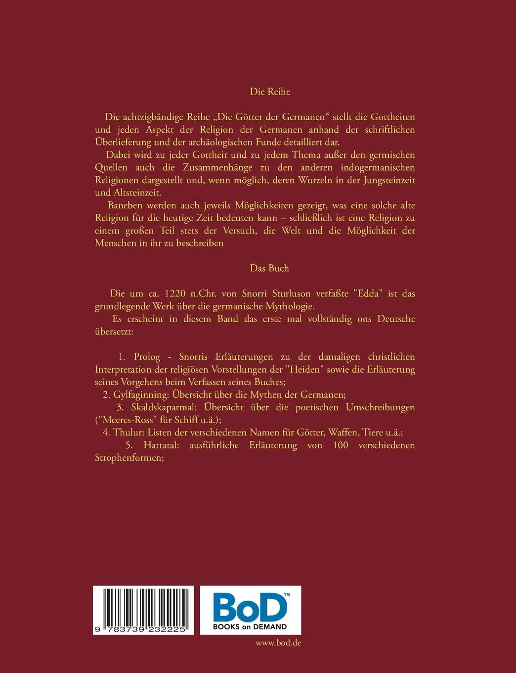 Rückseite: 9783739232225 | Die vollständige Edda des Snorri Sturluson | Harry Eilenstein | Buch