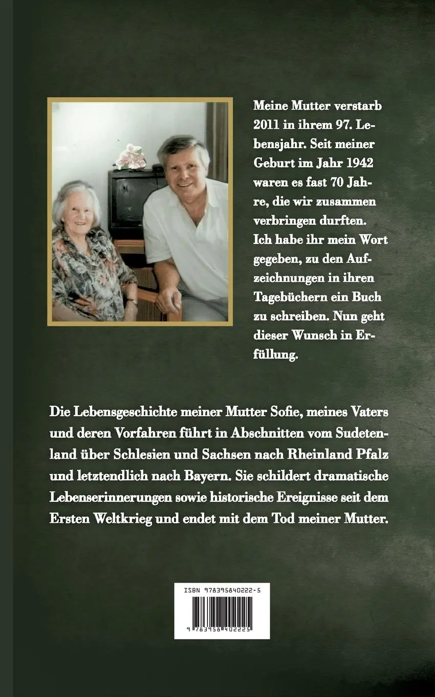 Rückseite: 9783958402225 | Sofie - Schicksalsjahre im Schatten zweier Weltkriege | Horst Gröger