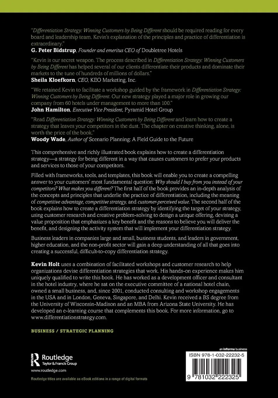 Rückseite: 9781032222325 | Differentiation Strategy | Winning Customers by Being Different | Holt