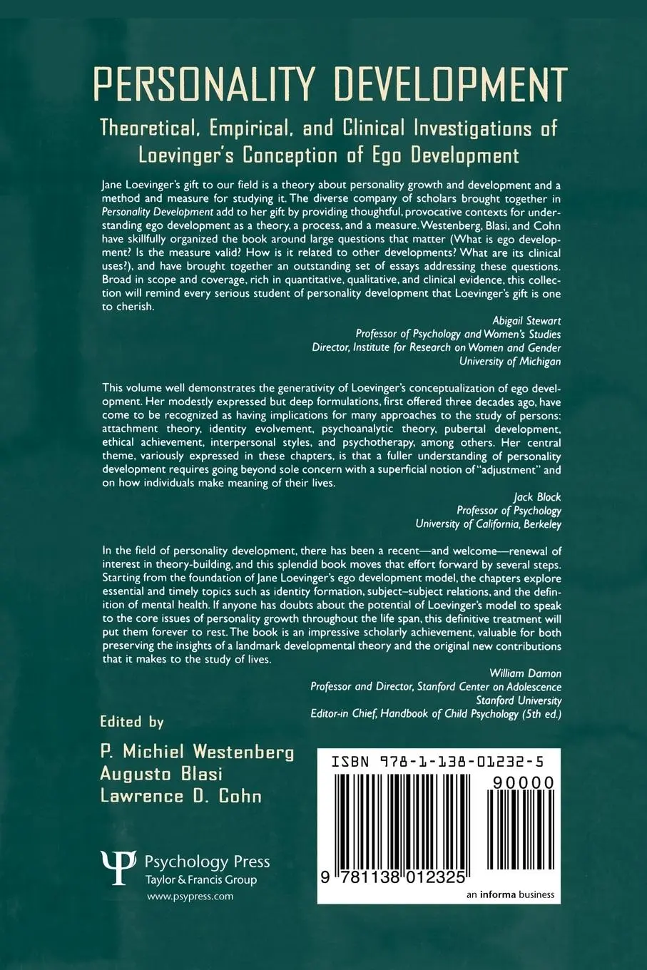 Rückseite: 9781138012325 | Personality Development | P. Michiel Westenberg (u. a.) | Taschenbuch
