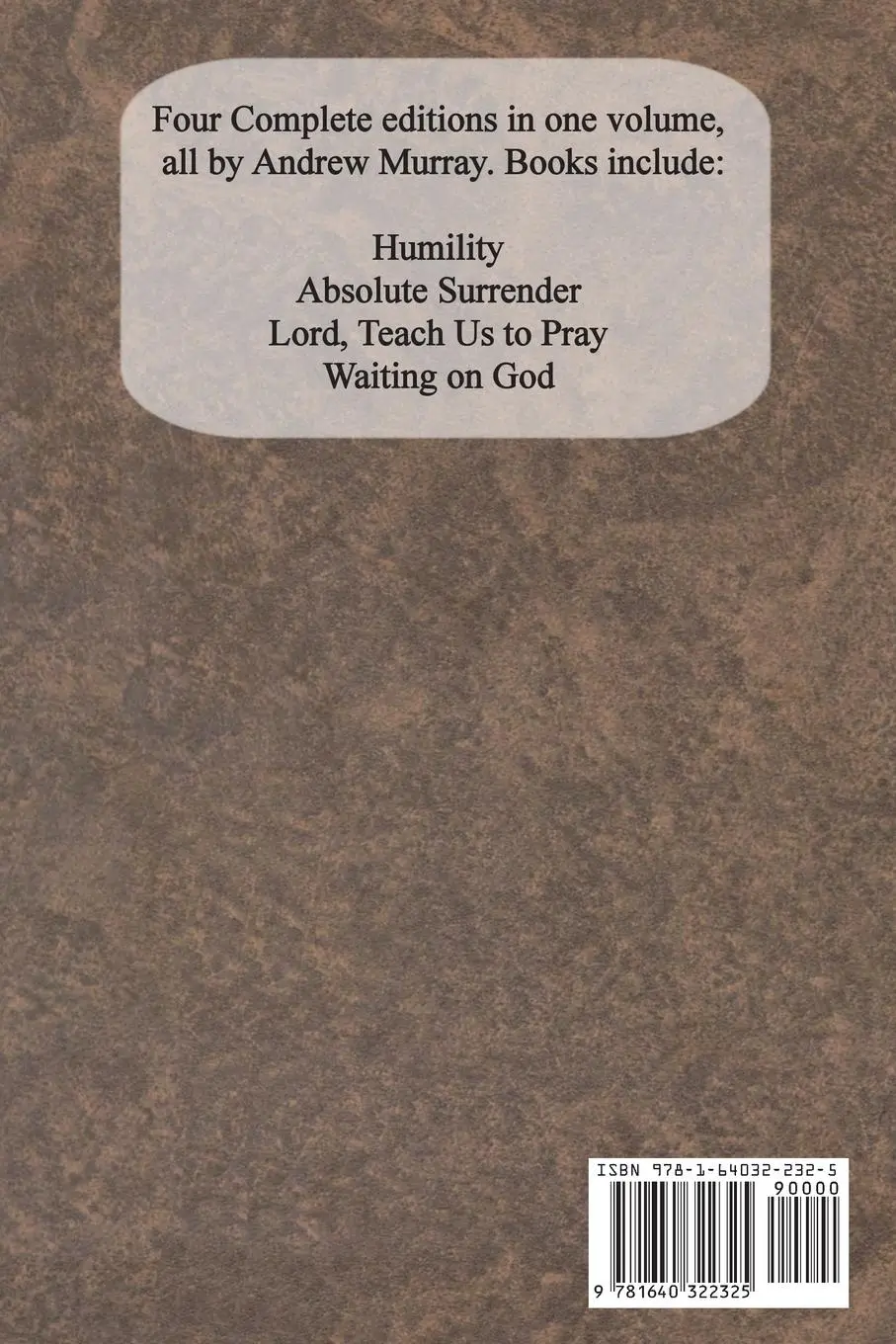 Rückseite: 9781640322325 | Andrew Murray Four Book Treasury - Humility; Absolute Surrender;...