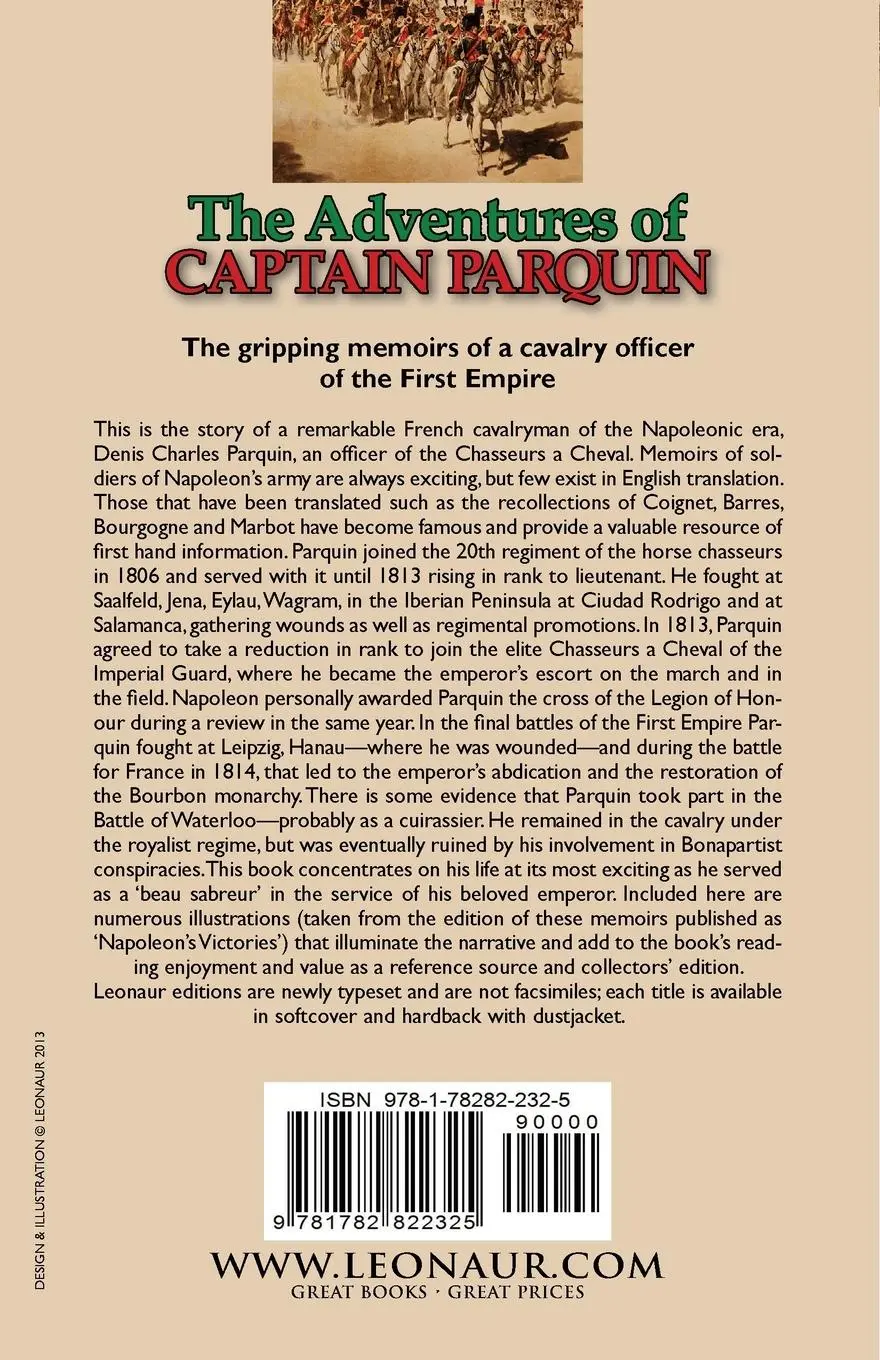 Rückseite: 9781782822325 | The Adventures of Captain Parquin | Denis Charles Parquin | Buch