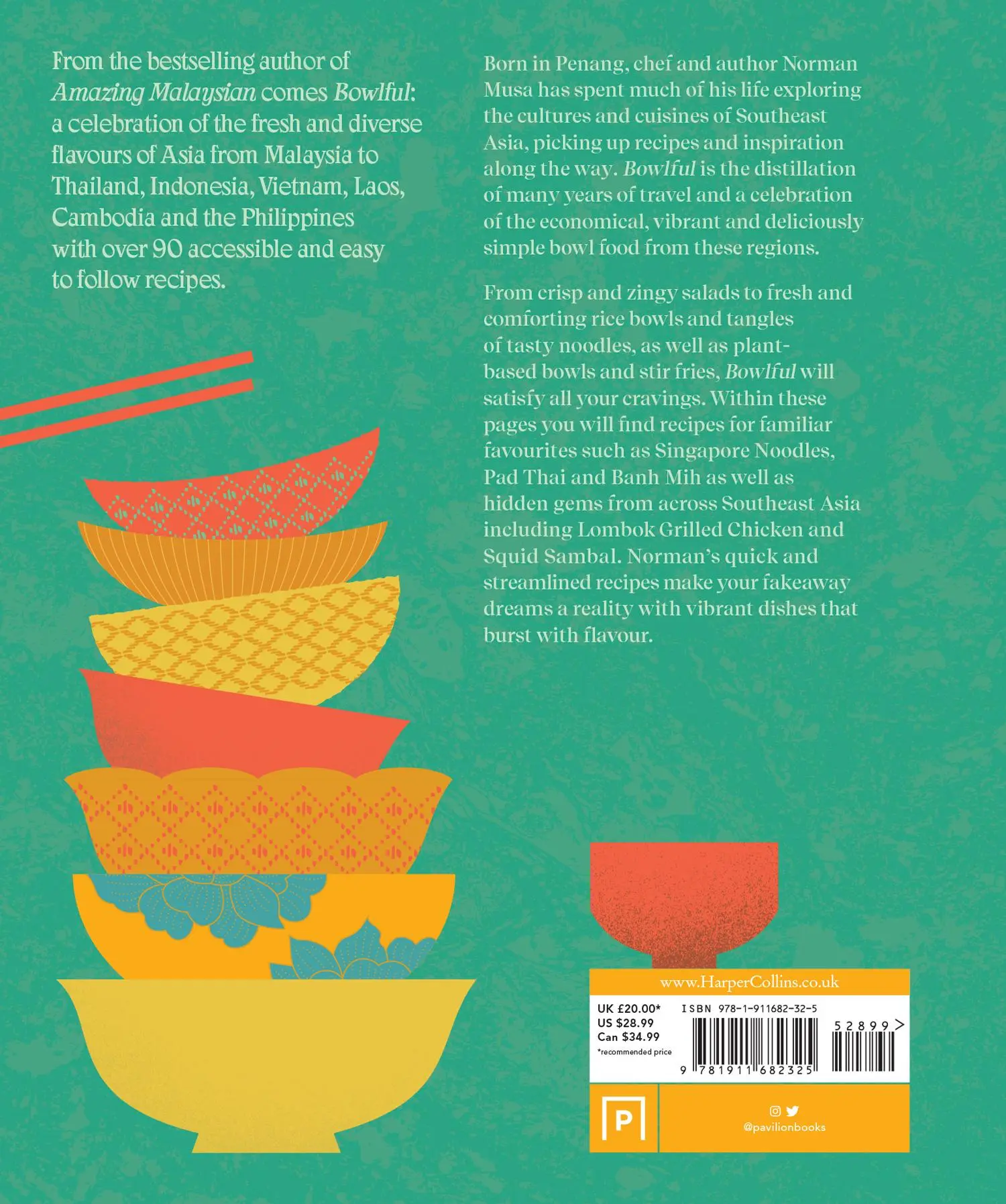 Rückseite: 9781911682325 | Bowlful | Fresh and Vibrant Dishes from Southeast Asia | Norman Musa