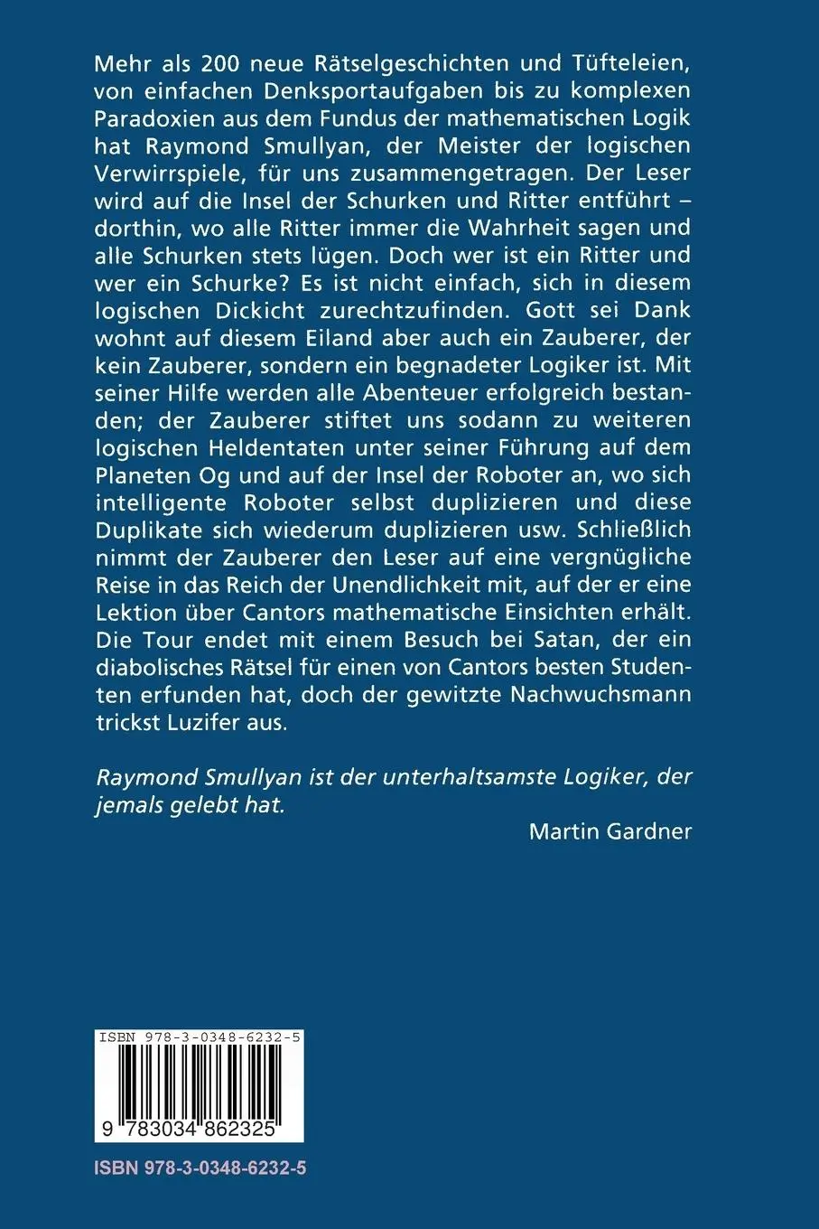 Rückseite: 9783034862325 | Satan, Cantor und die Unendlichkeit | Raymond Smullyan | Taschenbuch