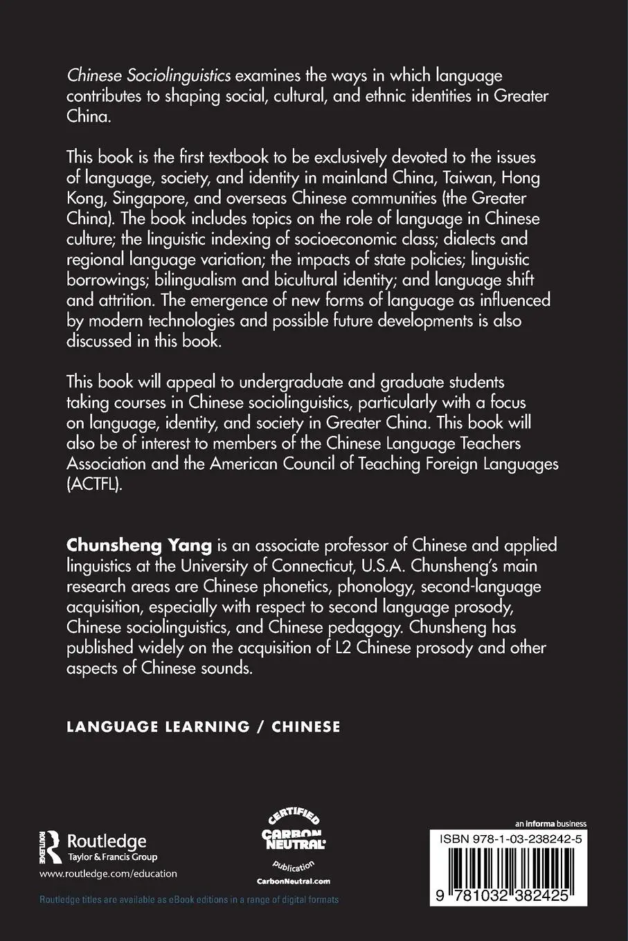 Rückseite: 9781032382425 | Chinese Sociolinguistics | Language and Identity in Greater China