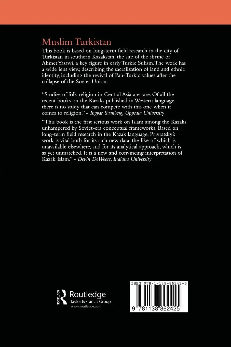 Rückseite: 9781138862425 | Muslim Turkistan | Kazak Religion and Collective Memory | Privratsky