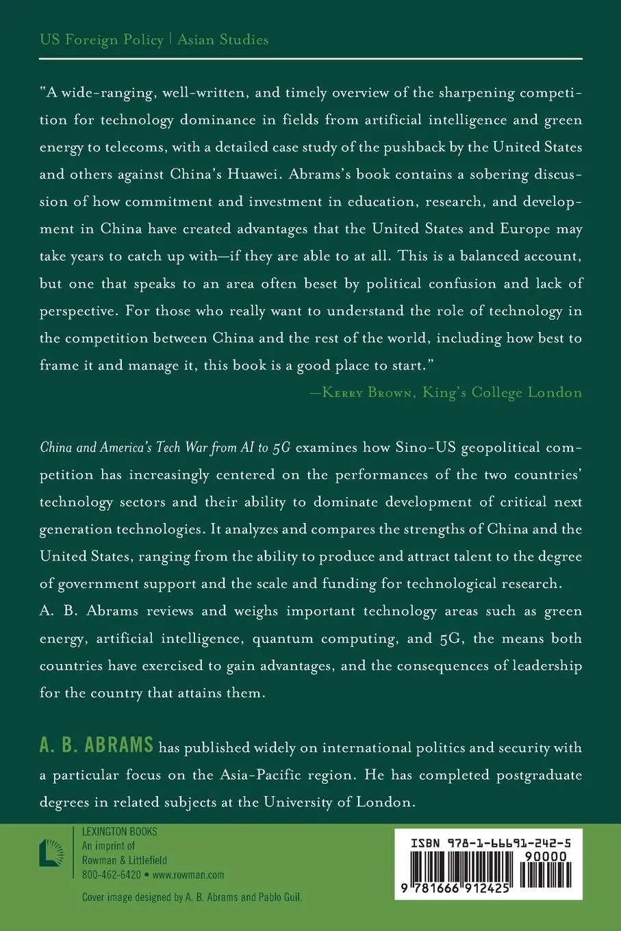 Rückseite: 9781666912425 | China and America's Tech War from AI to 5G | A. B. Abrams | Buch