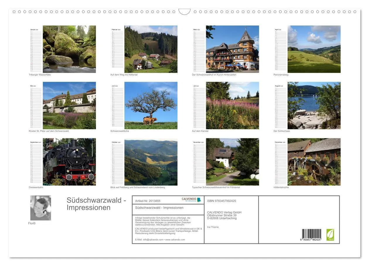 Bild: 9783457992425 | Südschwarzwald - Impressionen (Wandkalender 2026 DIN A2 quer),...