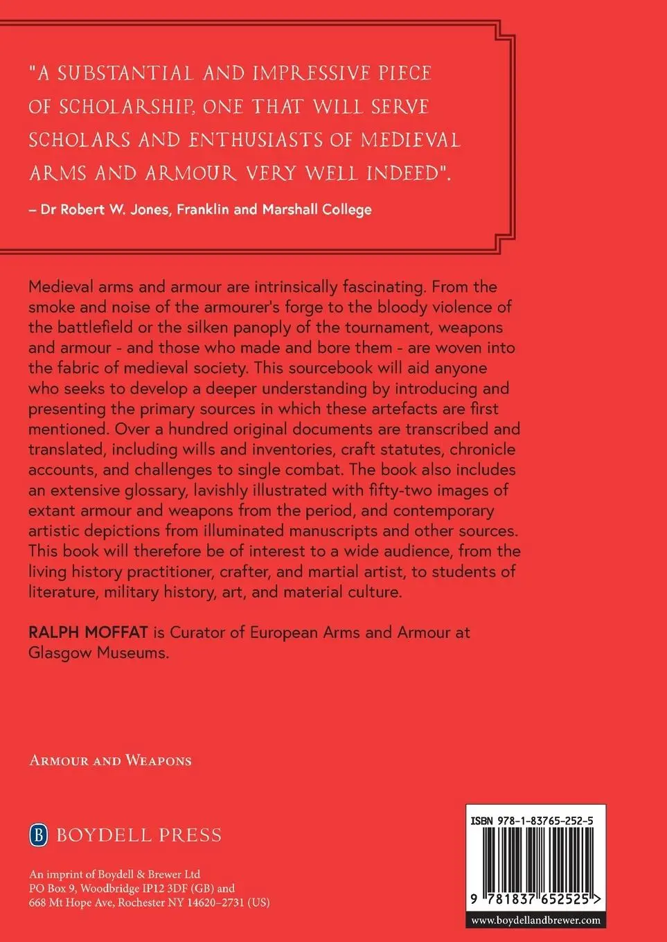 Rückseite: 9781837652525 | Medieval Arms and Armour: a Sourcebook. Volume I | Ralph Moffat | Buch