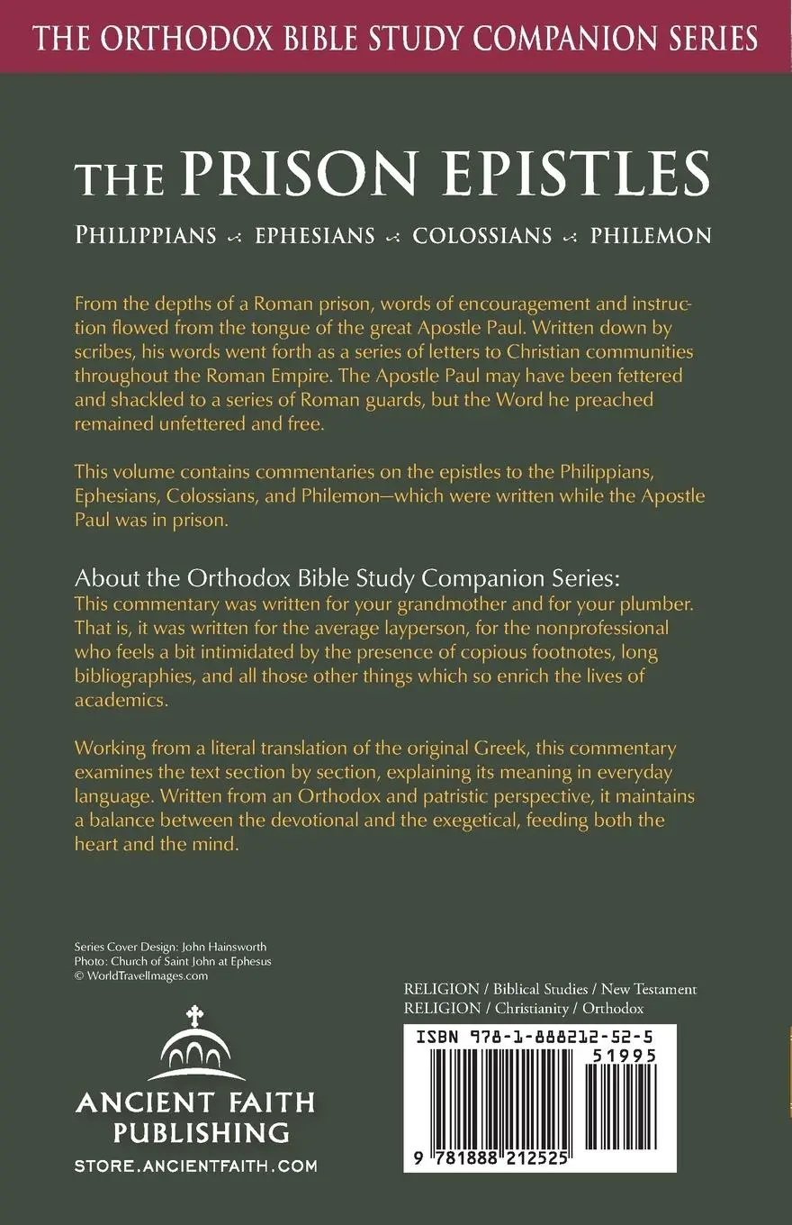 Rückseite: 9781888212525 | The Prison Epistles | Philippians, Ephesians, Colossians, Philemon