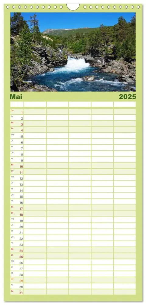 Bild: 9783457122525 | Familienplaner 2025 - Norwegen PUR mit 5 Spalten (Wandkalender, 21...