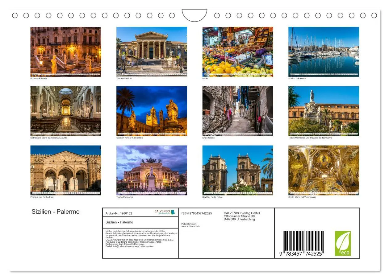 Bild: 9783457742525 | Sizilien - Palermo (Wandkalender 2026 DIN A4 quer), CALVENDO...
