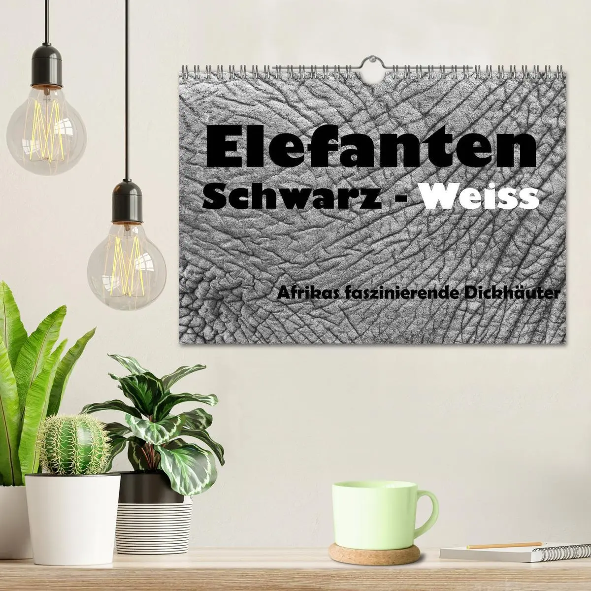 Bild: 9783516142525 | Elefanten Schwarz - Weiss (Wandkalender 2026 DIN A4 quer), CALVENDO...