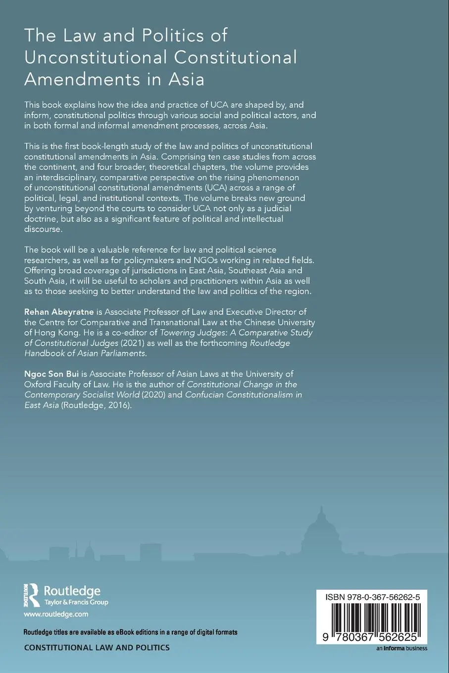 Rückseite: 9780367562625 | The Law and Politics of Unconstitutional Constitutional Amendments...