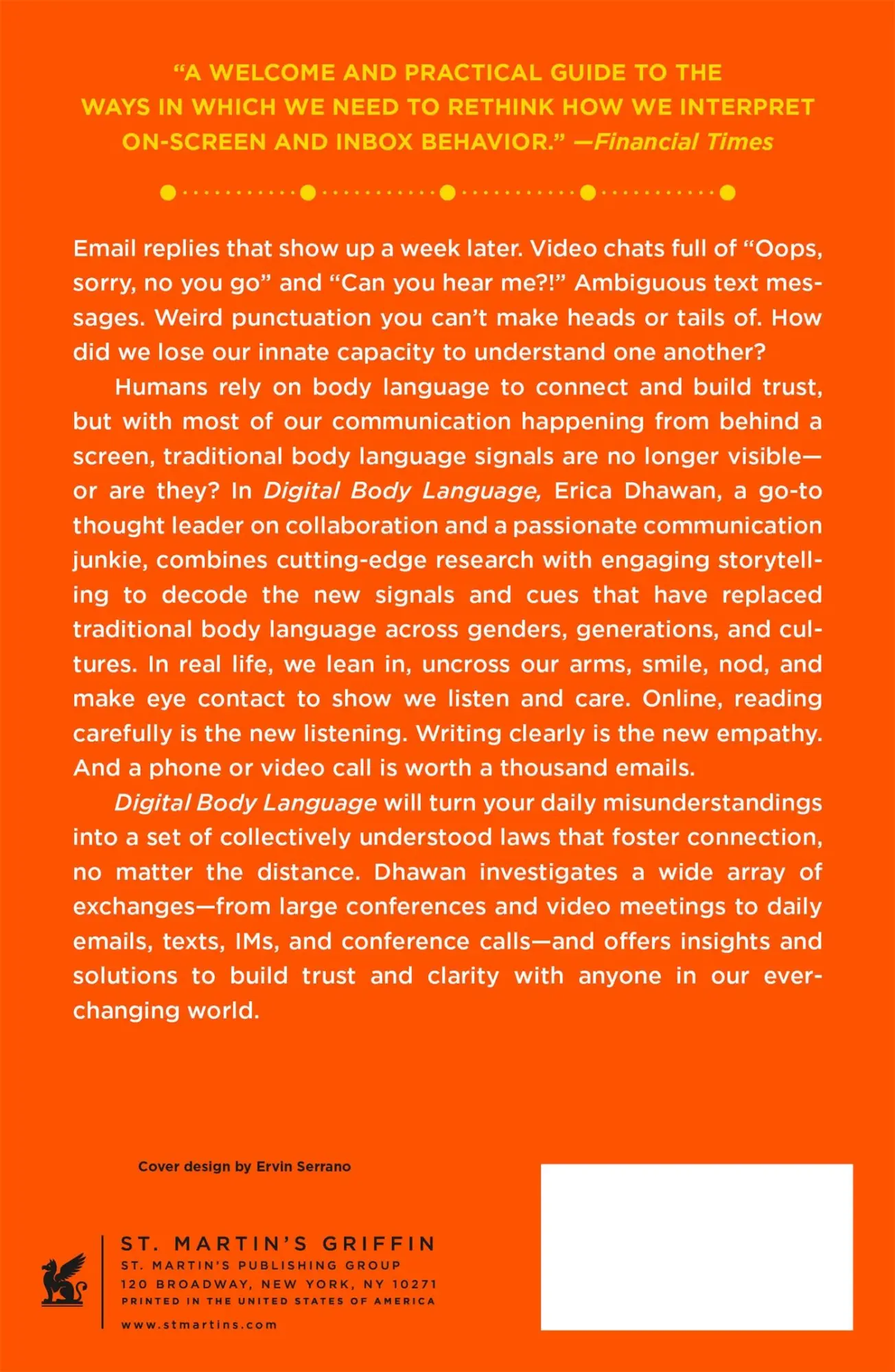 Rückseite: 9781250852625 | Digital Body Language | Erica Dhawan | Taschenbuch | XX | Englisch