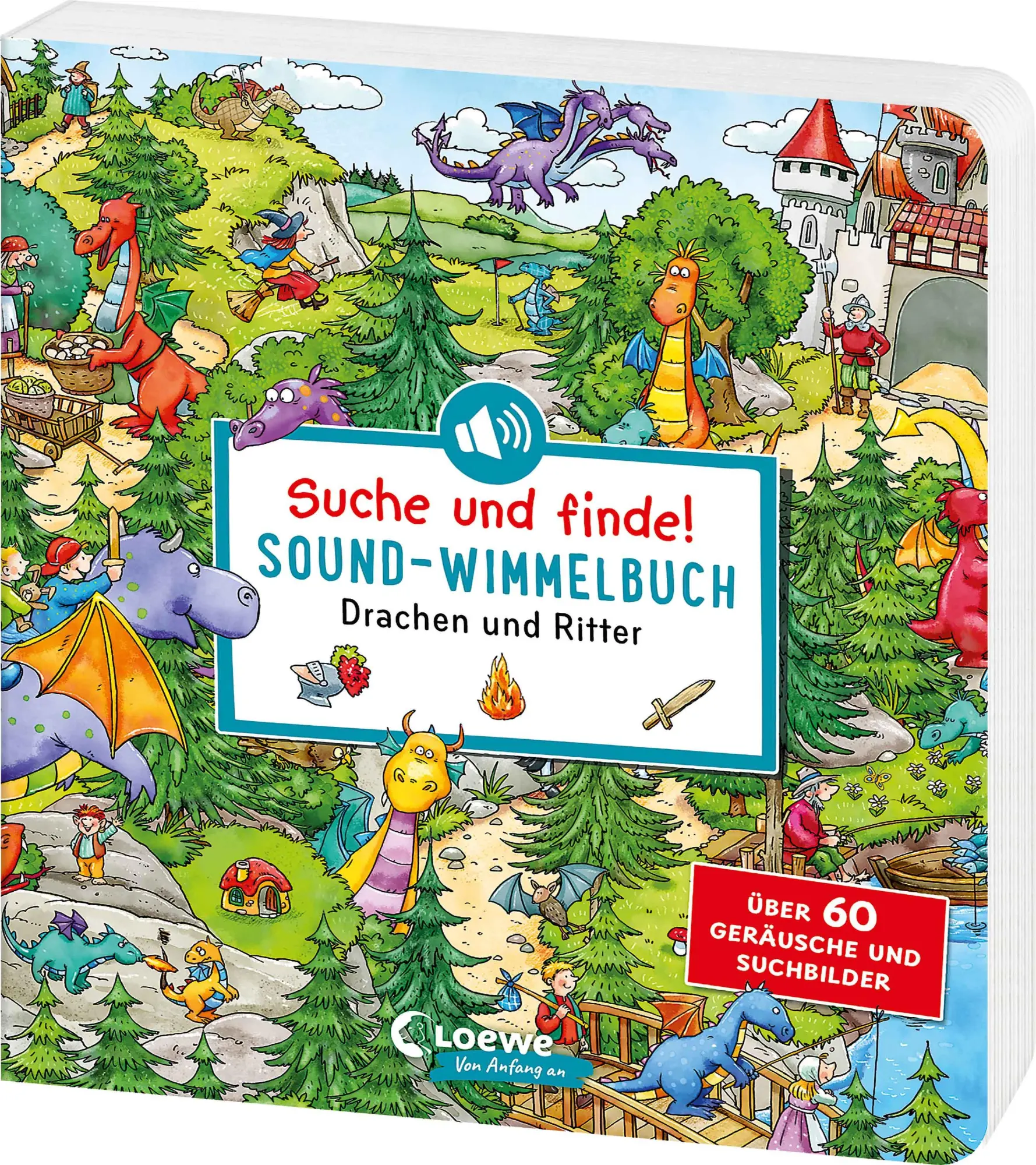 Cover: 9783743222625 | Suche und finde! Sound-Wimmelbuch - Drachen und Ritter | Krause | Buch