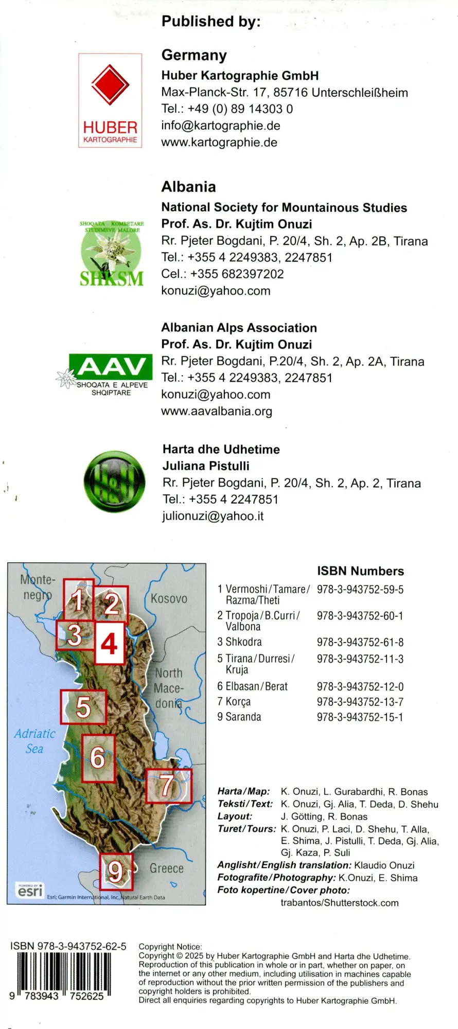 Bild: 9783943752625 | Albania hiking &amp; biking 1:50000 | Karte 4:Puka | (Land-)Karte | 2 S.