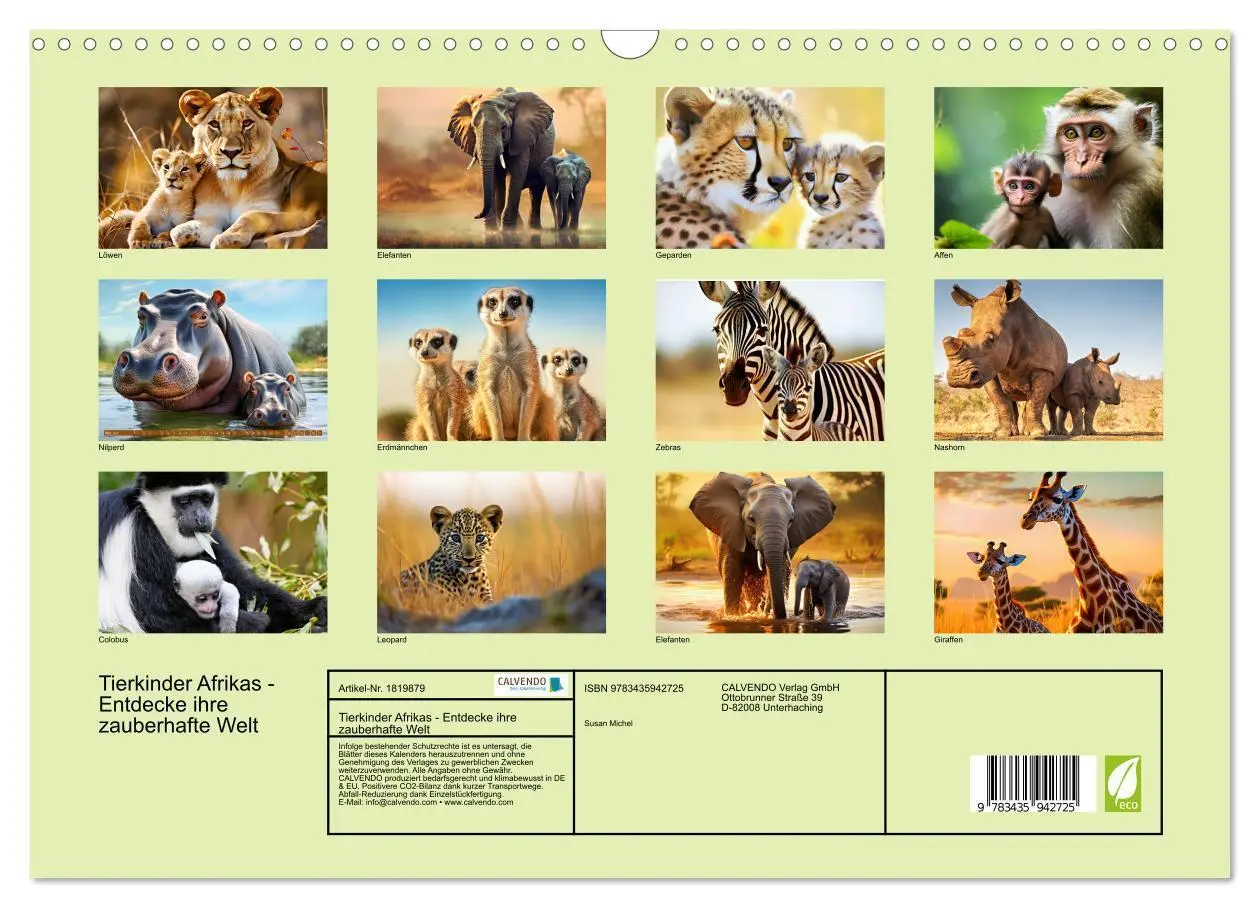 Bild: 9783435942725 | Tierkinder Afrikas - Entdecke ihre zauberhafte Welt (Wandkalender...