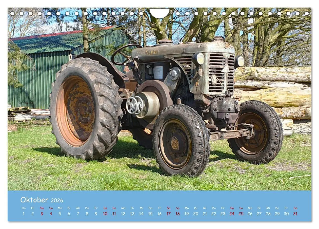 Bild: 9783457652725 | Historische Traktoren 2026 (Wandkalender 2026 DIN A4 quer),...