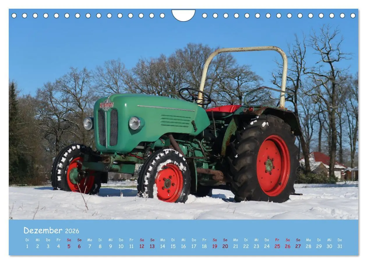 Bild: 9783457652725 | Historische Traktoren 2026 (Wandkalender 2026 DIN A4 quer),...
