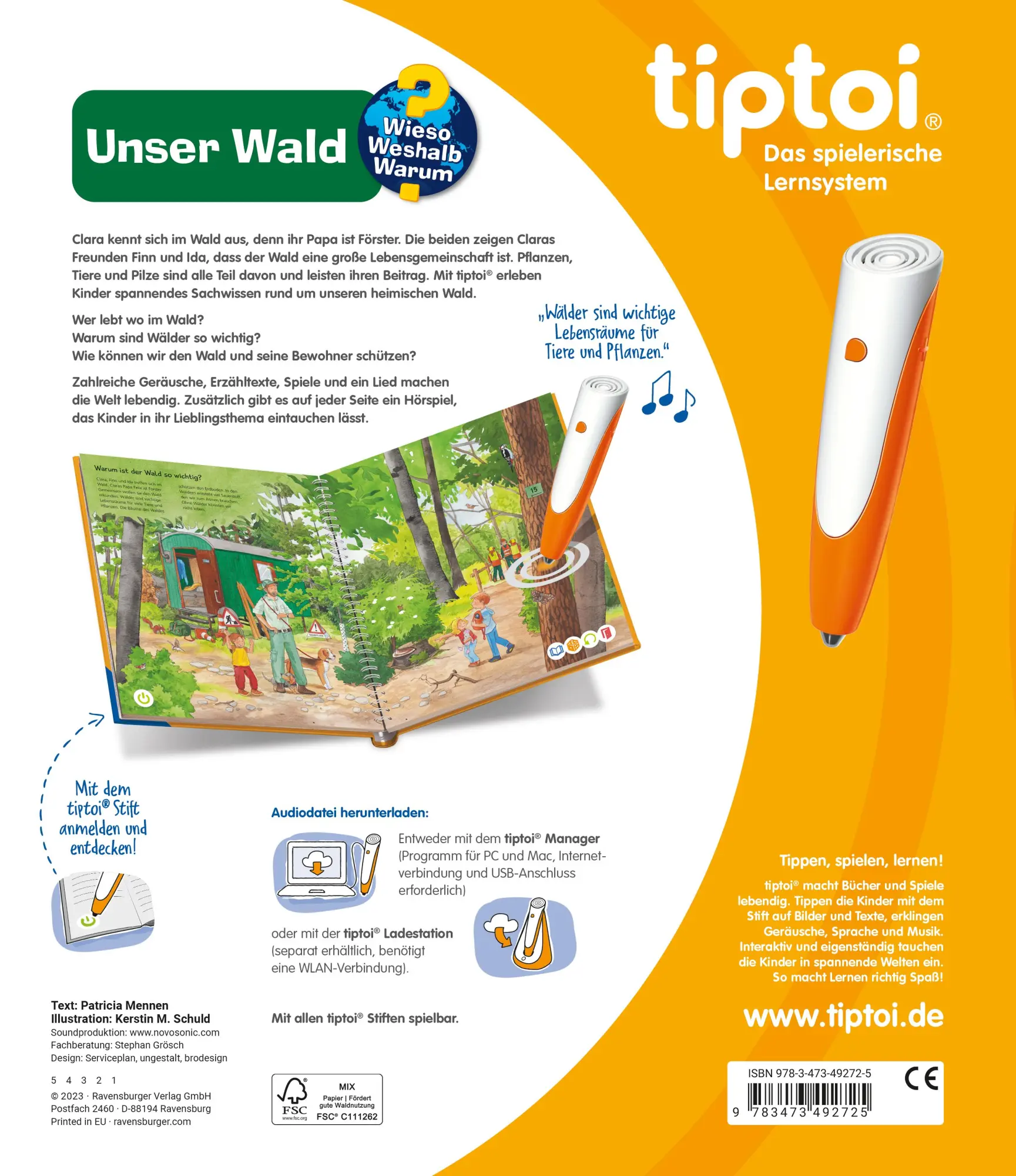 Rückseite: 9783473492725 | tiptoi® Wieso? Weshalb? Warum? - Unser Wald | Patricia Mennen | Buch