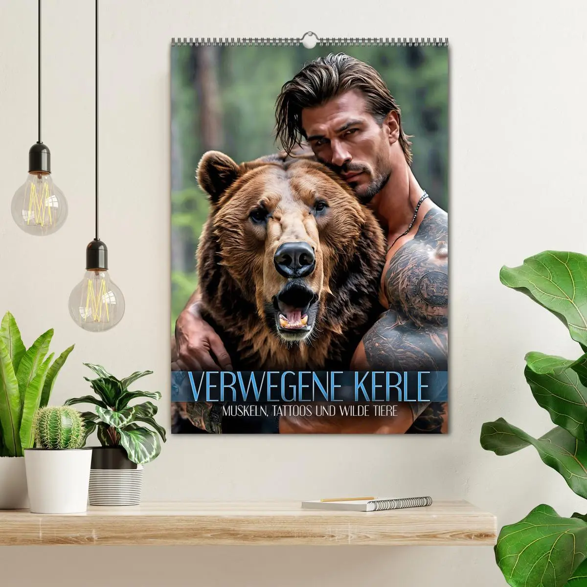 Bild: 9783516292725 | Verwegene Kerle - Muskeln, Tattoos und wilde Tiere (Wandkalender...