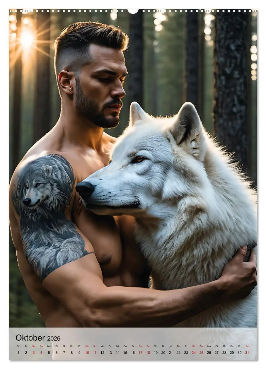 Bild: 9783516292725 | Verwegene Kerle - Muskeln, Tattoos und wilde Tiere (Wandkalender...