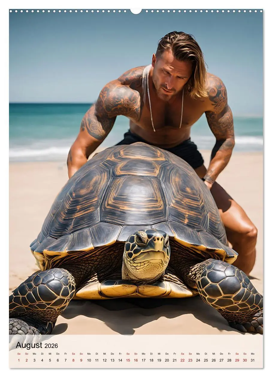 Bild: 9783516292725 | Verwegene Kerle - Muskeln, Tattoos und wilde Tiere (Wandkalender...