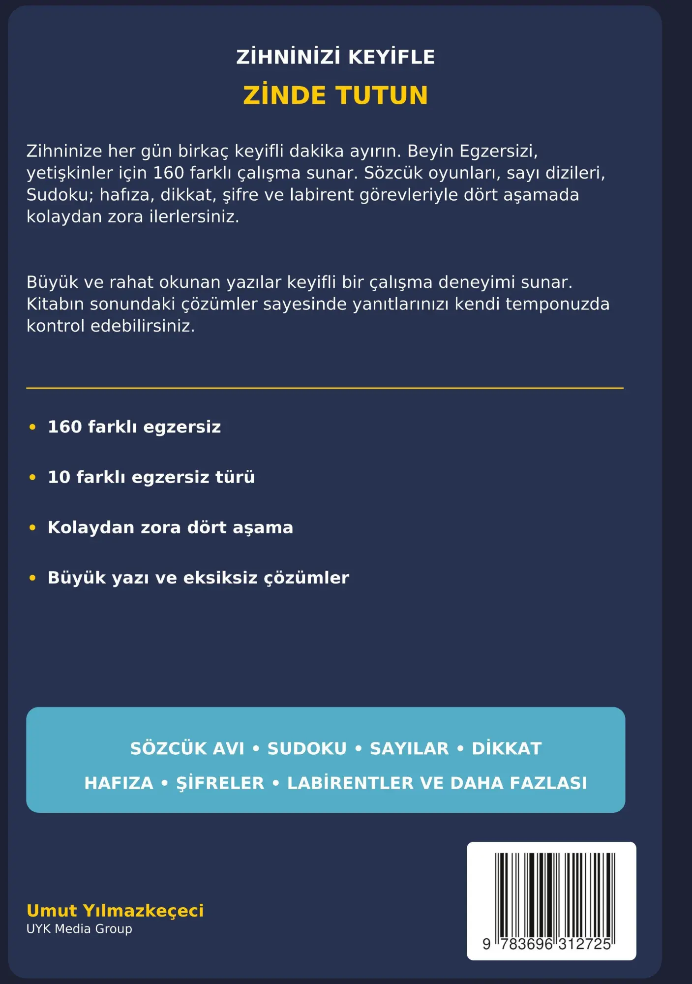 Rückseite: 9783696312725 | Beyin egzersizi | Umut Yilmazkececi | Taschenbuch | Türkisch | 2026