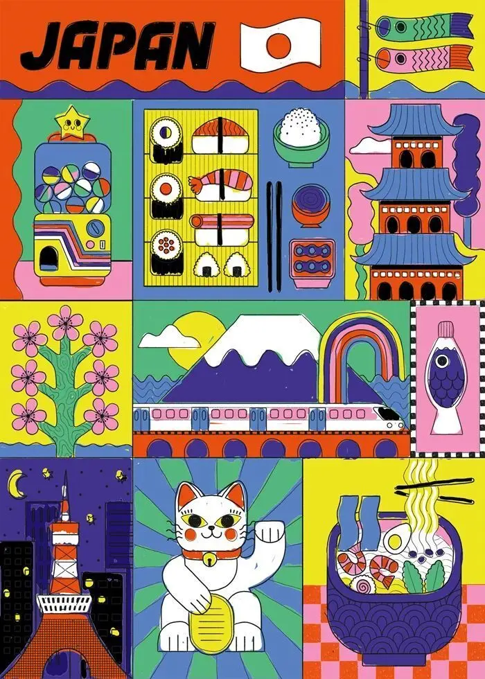 Cover: 3760262412825 | POPPIK - Mosaikposter Japan | Poster | Deutsch | 2025 | POPPIK