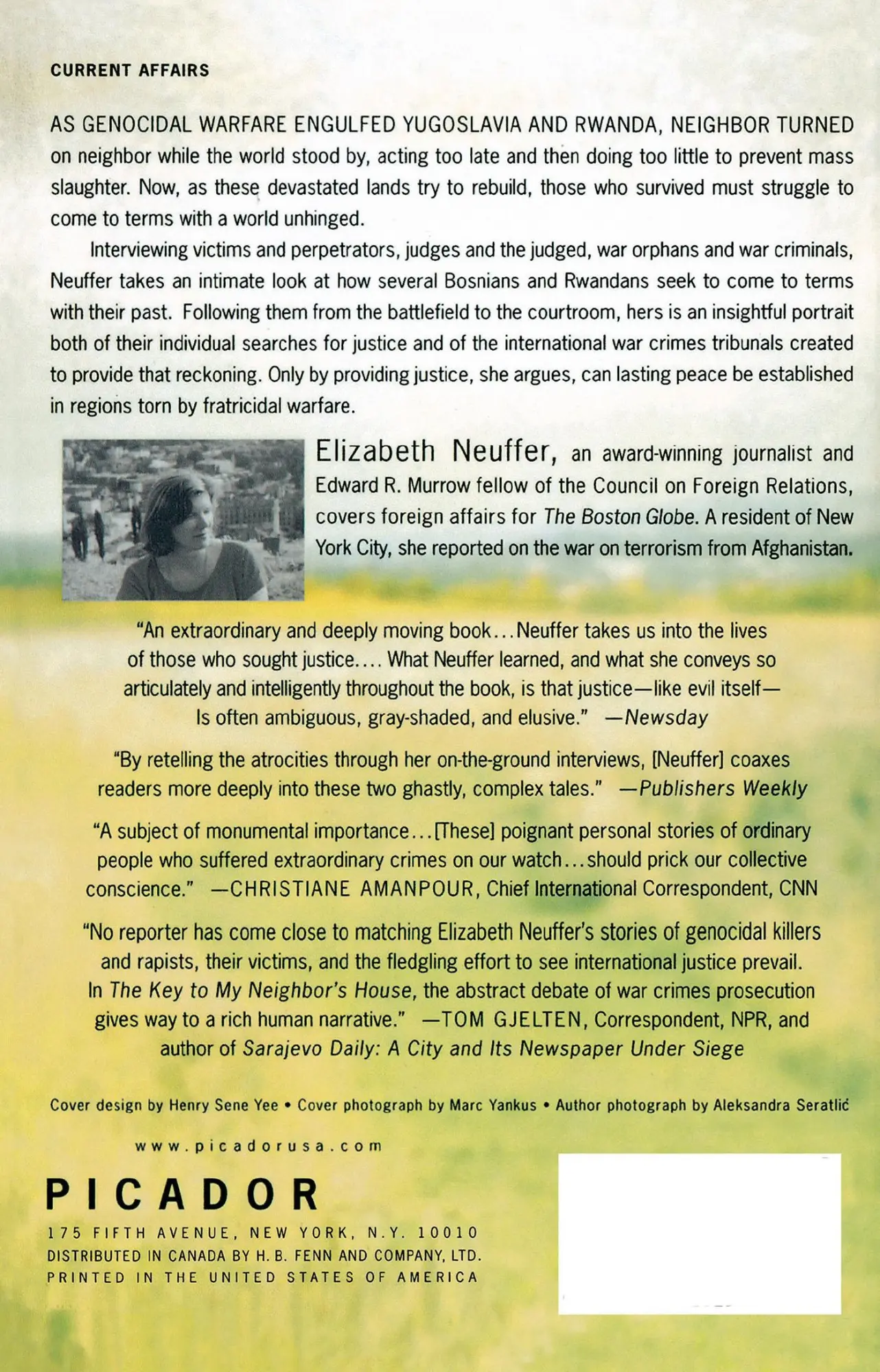 Rückseite: 9780312302825 | The Key to My Neighbor's House | Seeking Justice in Bosnia and Rwanda