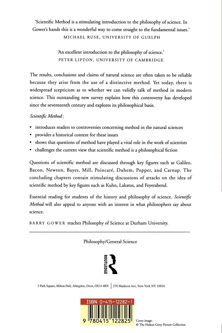 Rückseite: 9780415122825 | Scientific Method | A Historical and Philosophical Introduction | Buch
