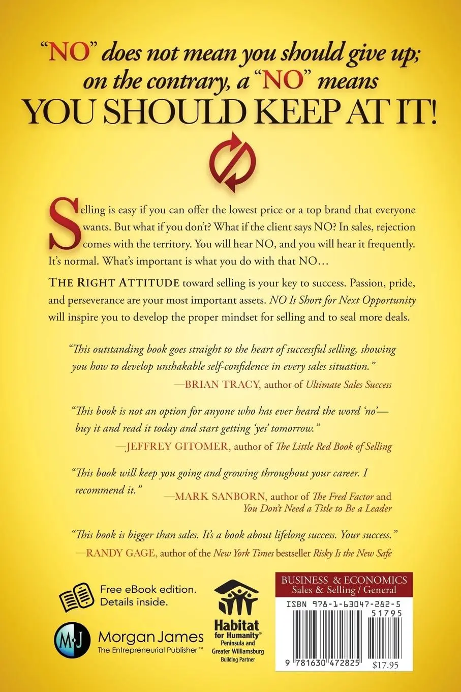 Rückseite: 9781630472825 | NO is Short for Next Opportunity | How Top Sales Professionals Think