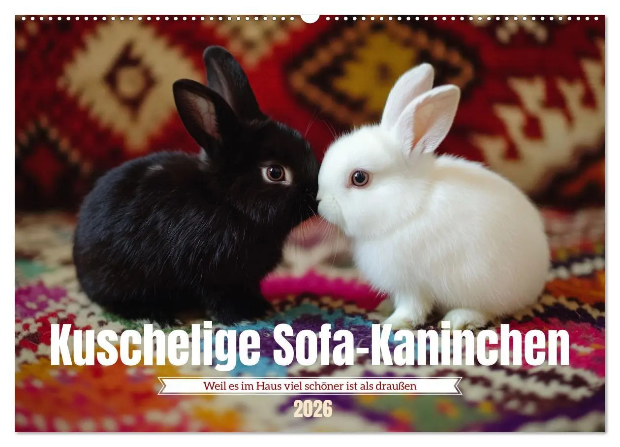Cover: 9783457262825 | Kuschelige Sofa-Kaninchen (Wandkalender 2026 DIN A2 quer), CALVENDO...
