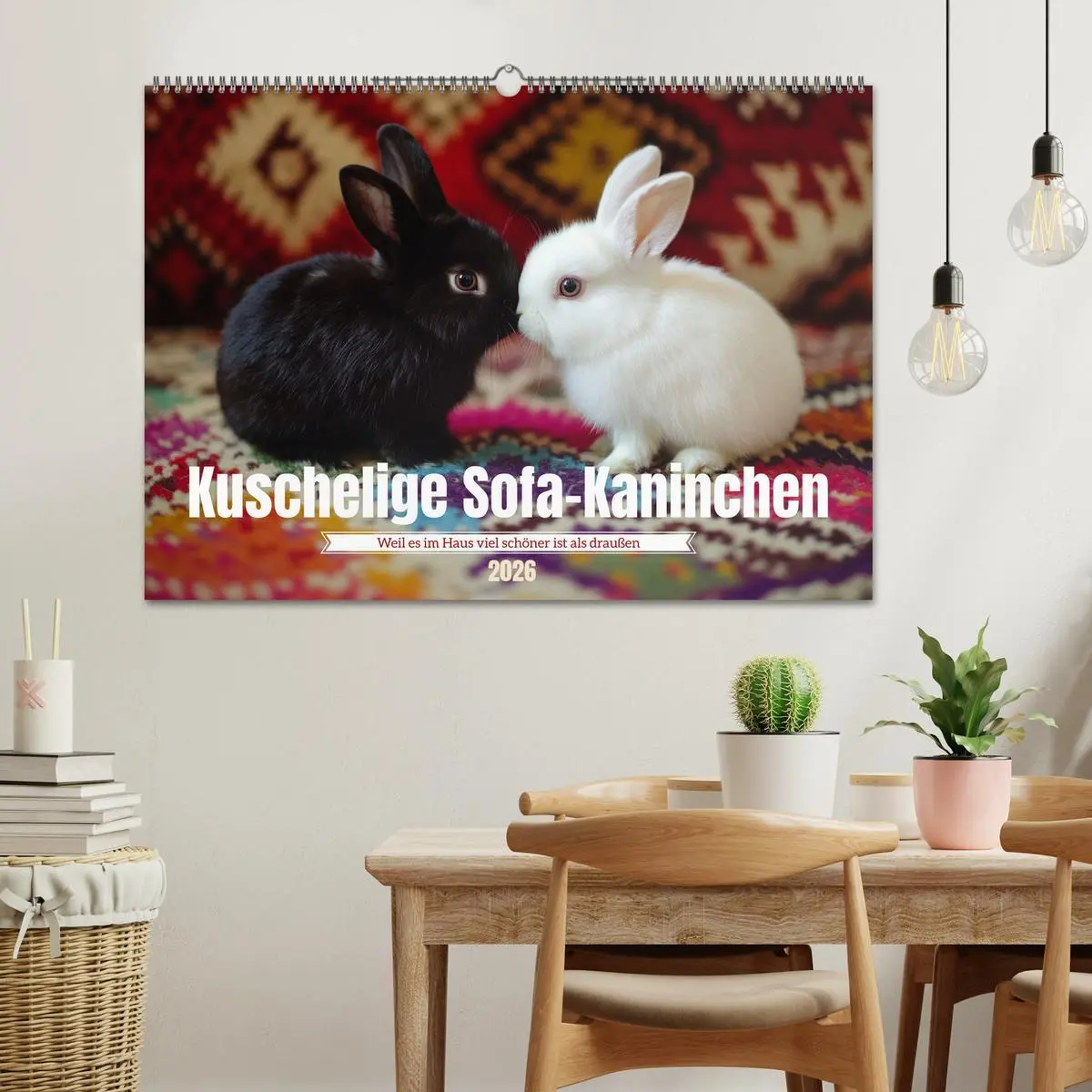 Bild: 9783457262825 | Kuschelige Sofa-Kaninchen (Wandkalender 2026 DIN A2 quer), CALVENDO...