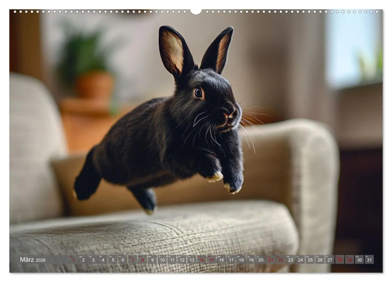 Bild: 9783457262825 | Kuschelige Sofa-Kaninchen (Wandkalender 2026 DIN A2 quer), CALVENDO...