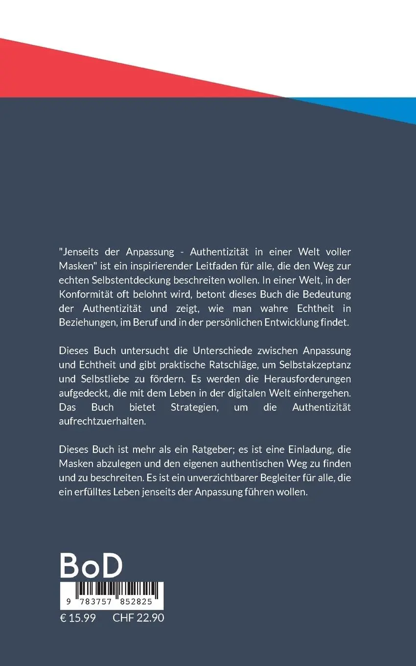 Rückseite: 9783757852825 | Jenseits der Anpassung | Authentizität in einer Welt voller Masken