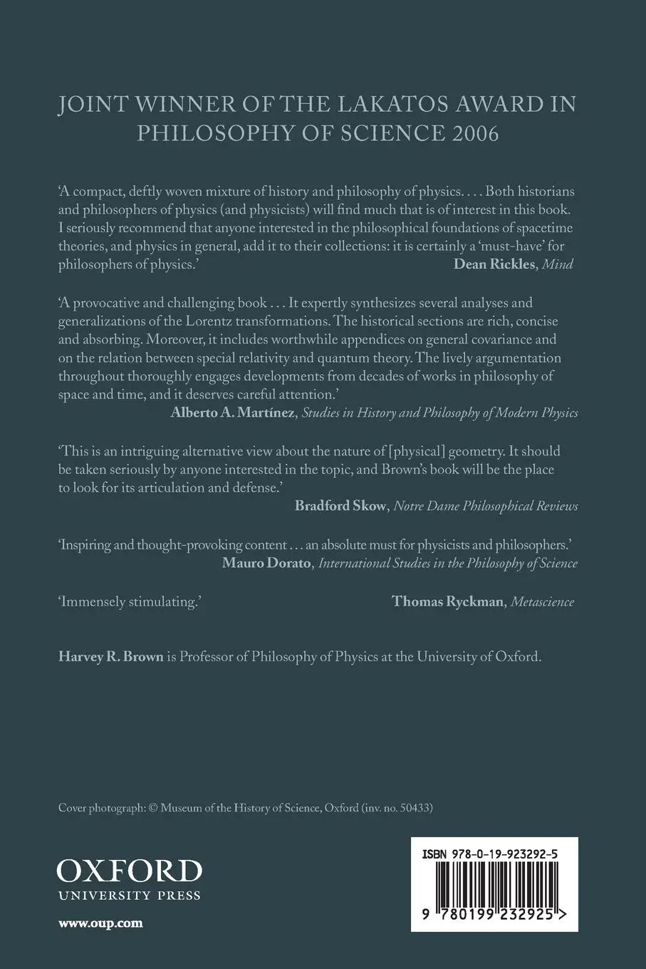 Rückseite: 9780199232925 | Physical Relativity | Harvey R. Jr. Brown | Taschenbuch | Englisch