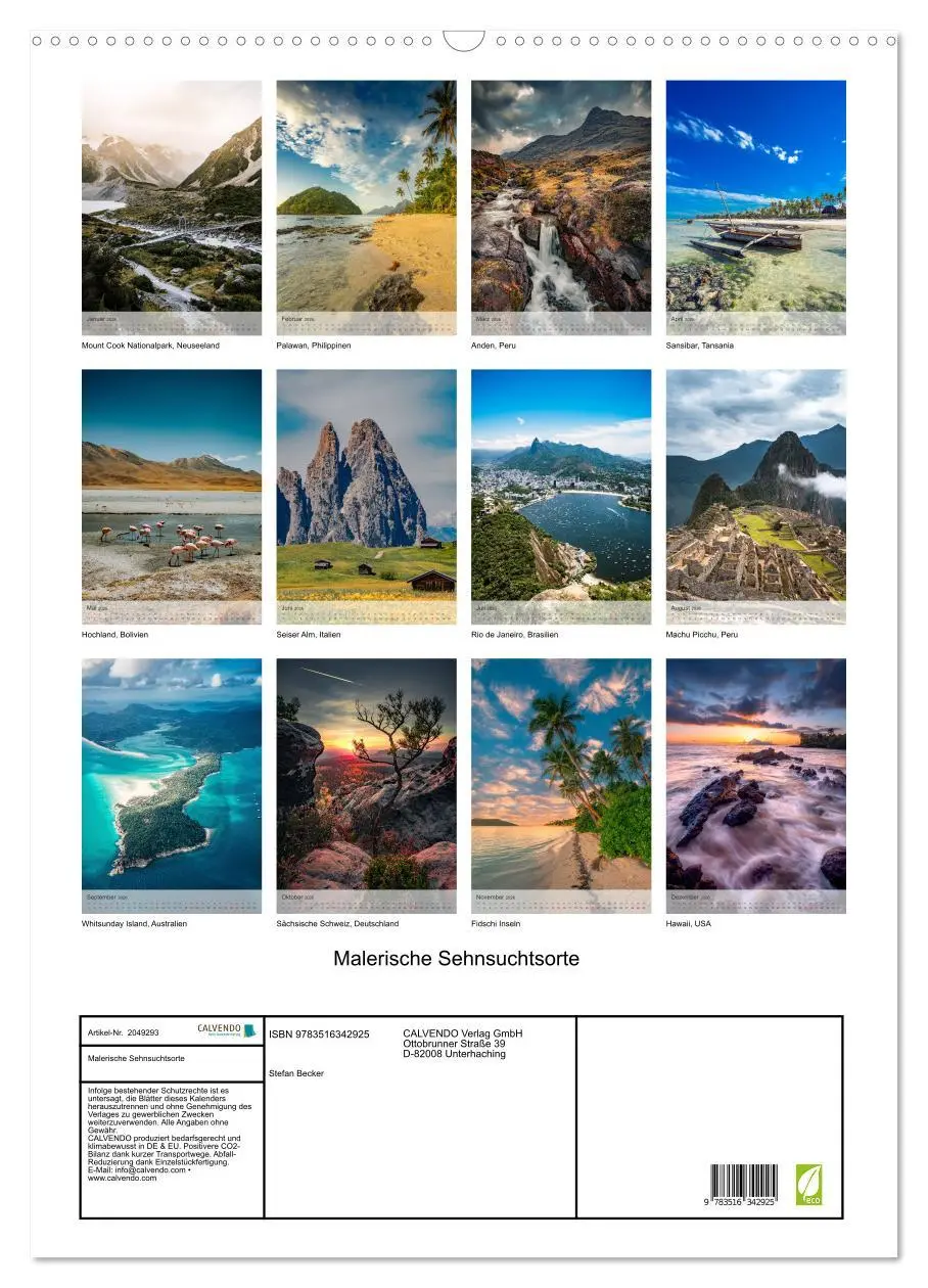 Bild: 9783516342925 | Malerische Sehnsuchtsorte (Wandkalender 2026 DIN A2 hoch), CALVENDO...