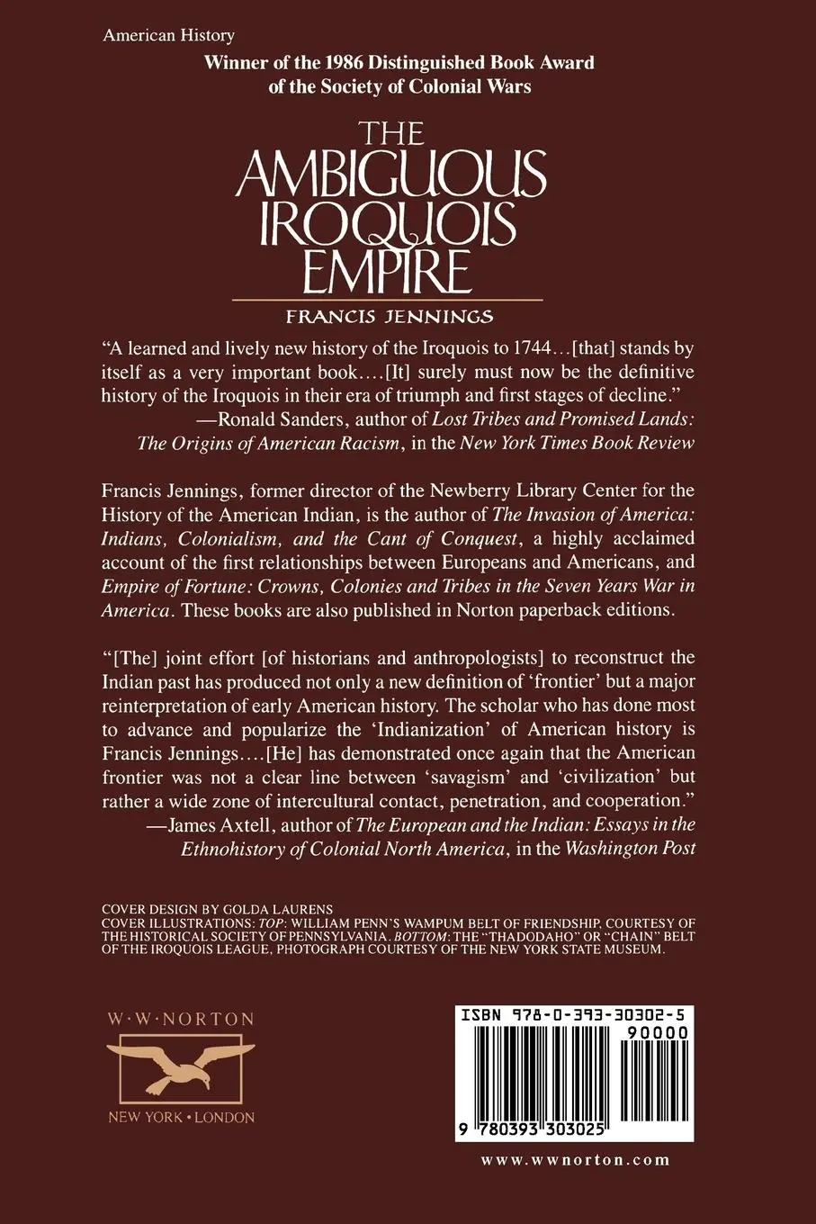 Rückseite: 9780393303025 | The Ambiguous Iroquois Empire | Francis Jennings | Taschenbuch | 1990