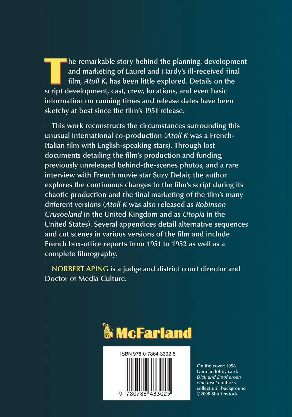 Rückseite: 9780786433025 | The Final Film of Laurel and Hardy | Norbert Aping | Taschenbuch