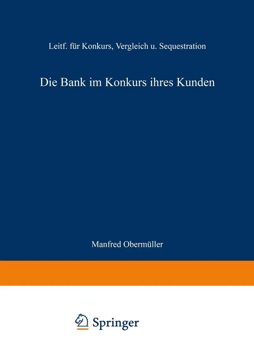 Cover: 9783409483025 | Die Bank im Konkurs ihres Kunden | Obermüller Manfred | Taschenbuch