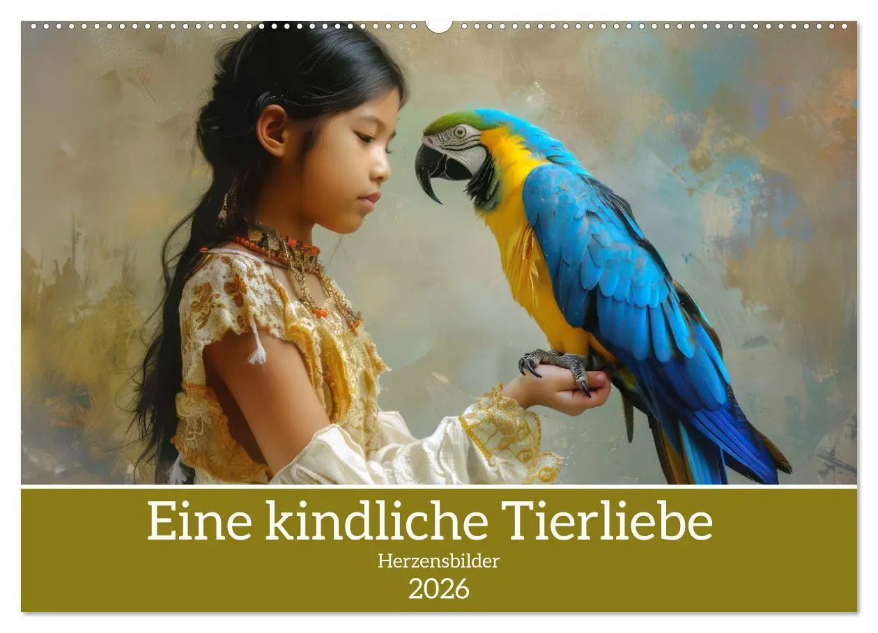 Cover: 9783457833025 | Eine kindliche Tierliebe - Herzensbilder (Wandkalender 2026 DIN A2...